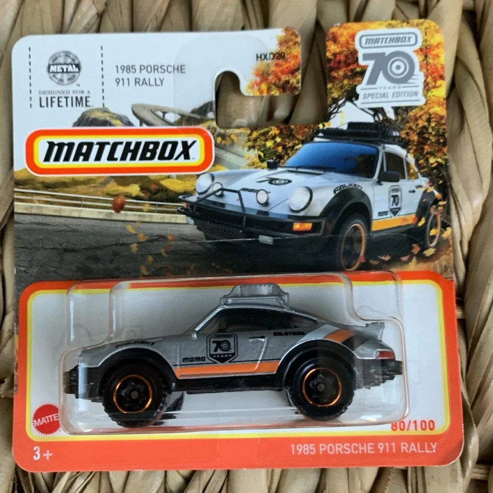 Matchbox Car 1985 Porsche 911 Rally MBX Diecast 70 Year Anniversary New